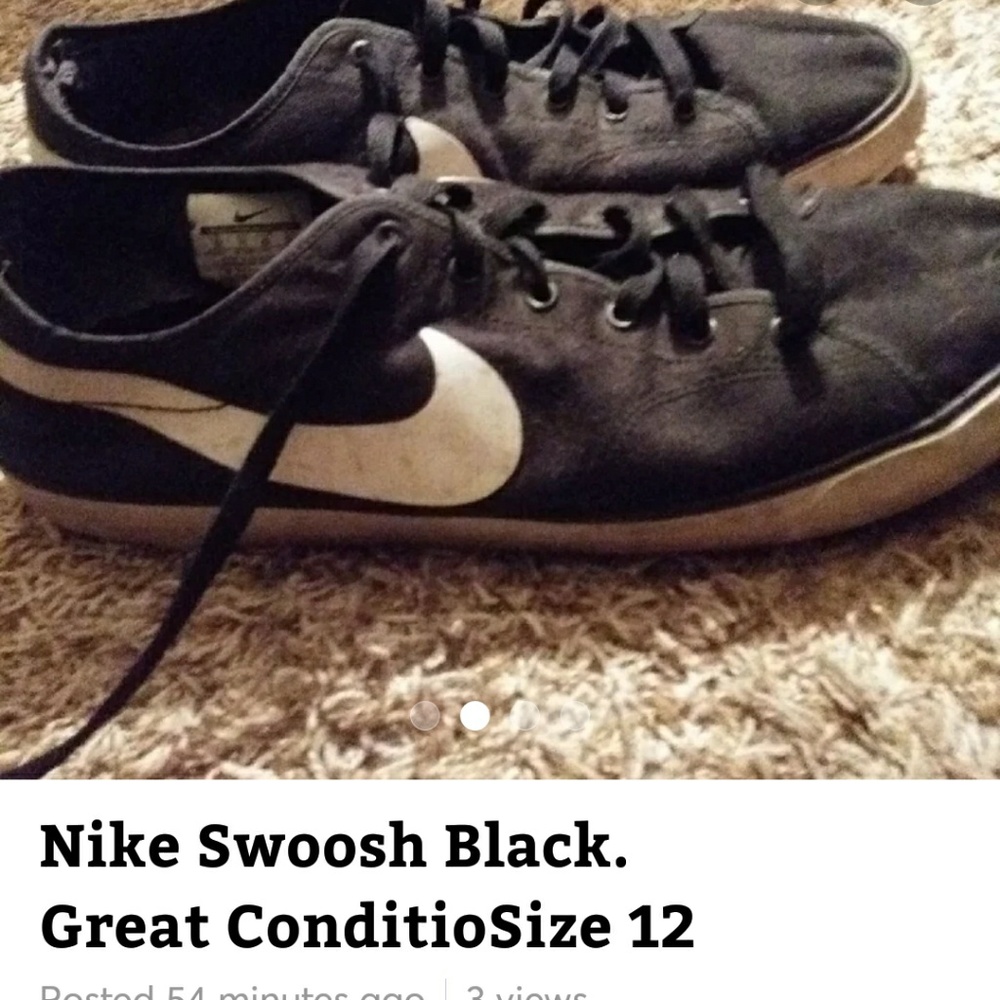 Nike swoosh size 12 never worn.  Maybe 6 years old